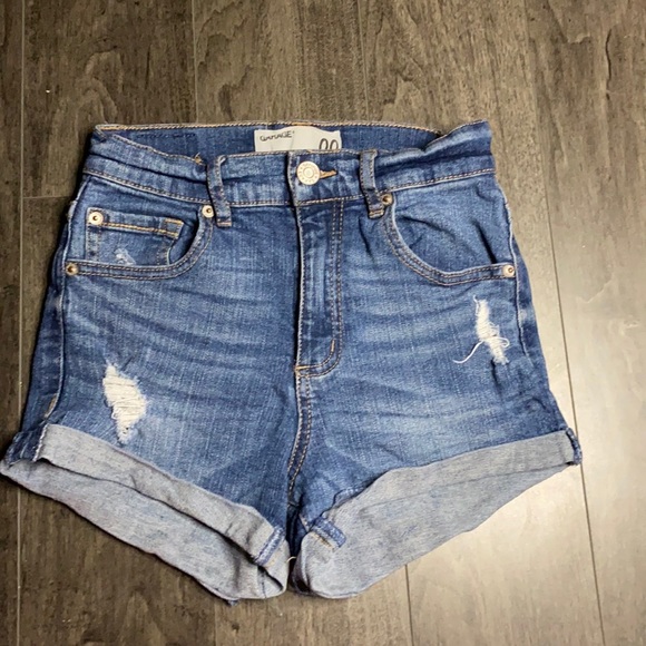 Garage High Waisted Denim Shorts - Picture 1 of 3